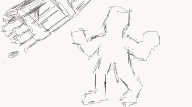 a black and white drawing of a person 's arms