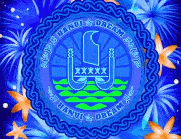 a blue circle with the words hanui dream on it