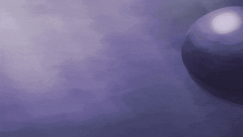 a purple sphere is floating in the air with a purple background