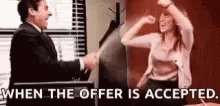 The Office When The Offer Is Accepted GIF - The Office When The Offer Is Accepted Excited GIFs