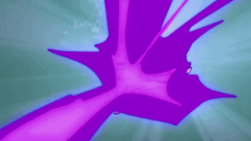 a cartoon of two dogs with their mouths open and purple arrows coming out of them