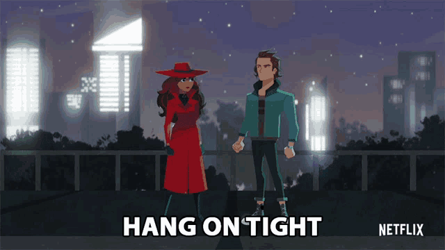 a poster for netflix hang on tight shows a man and a woman
