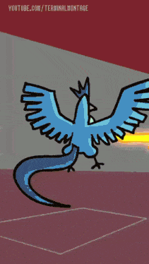 a cartoon drawing of a bird flying with the words youtube.com/terminalmontage below it