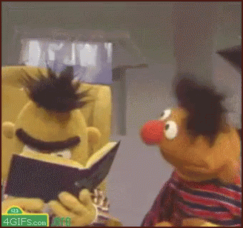 Bert And Ernie Reading GIF - Sesamestreet Books Scared GIFs