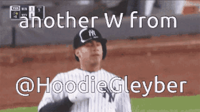 a new york yankees baseball player with another w from @hoodiegleyber