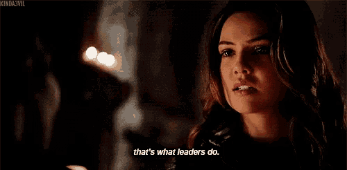 a woman says that 's what leaders do in a dark room .