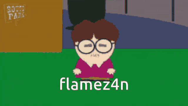 a cartoon character from south park with the name flamez4n