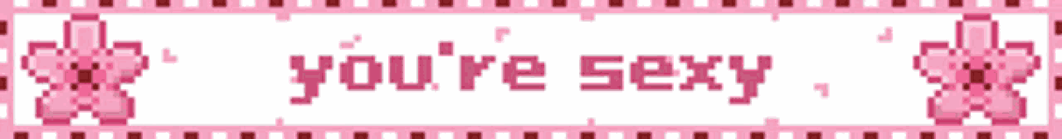 a pixel art banner with the words you 're sexy