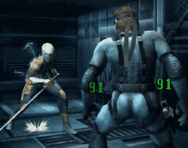 a video game with two soldiers and the number 91 on the back