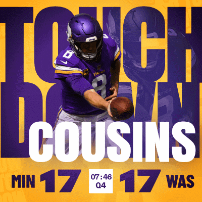 an advertisement for the minnesota vikings shows a man holding a football