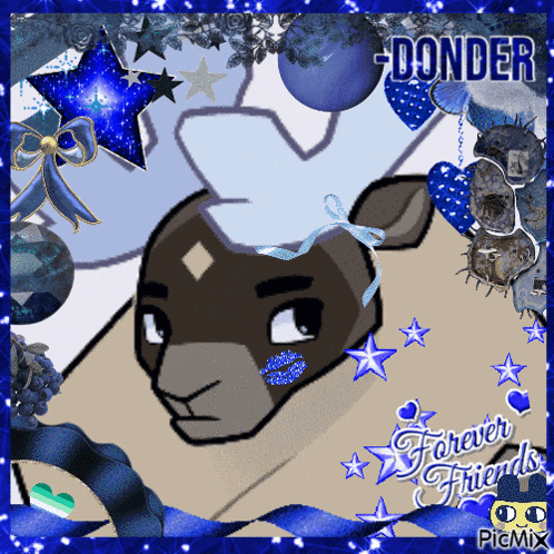 a picture of a deer with the words donder forever friends on it