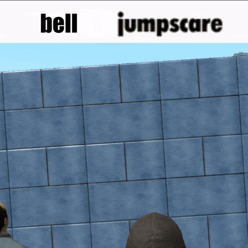 a screenshot of a video game with the words bell and jumpscare on it