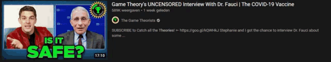 a video of game theory 's uncensored interview with dr. fauci