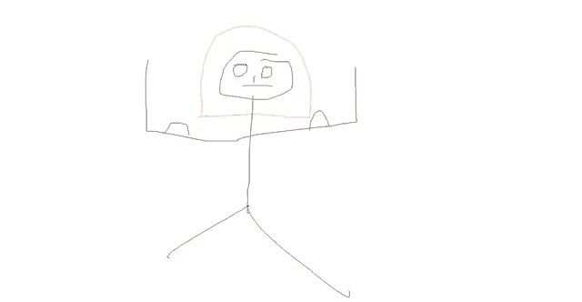 a drawing of a stick figure with a face that says o.d.