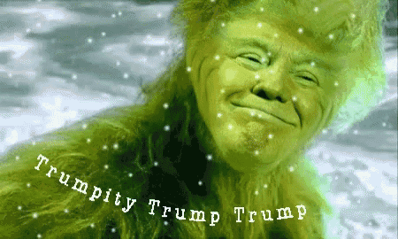 a picture of a grinch with the words trumpity trump trump written below him