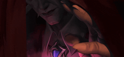 a painting of a man with a purple necklace on