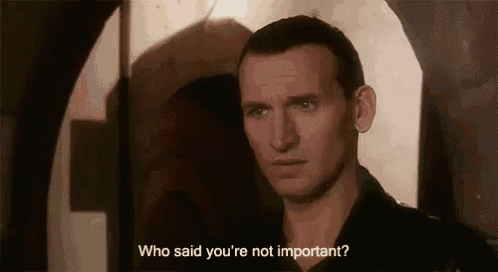 a man is talking to another man in a dark room and says `` who said you 're not important ? ''