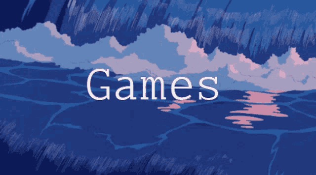 a blue background with the word games written on it