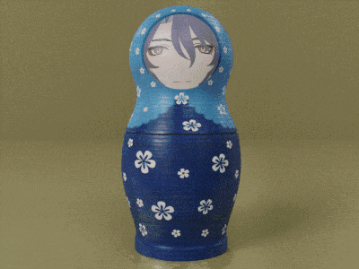 three russian nesting dolls with flowers on them