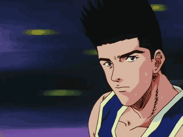 a close up of a man 's face in a cartoon