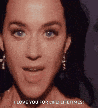 a close up of a woman 's face with the words `` i love you for life ! lifetimes '' .