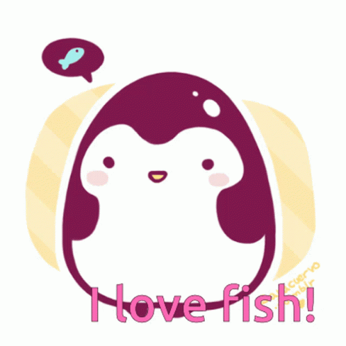 I Love Fish Penguin GIF - I Love Fish Penguin Cute GIFs