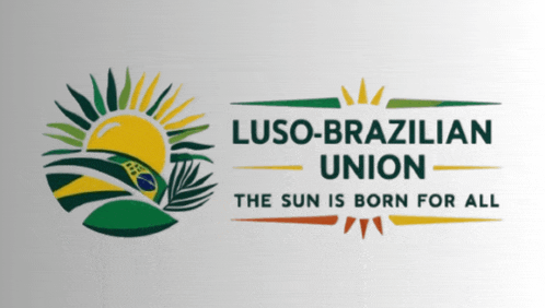 a logo for the luso-brazilian union shows a sun and leaves