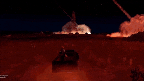 a video game screen shows a rocket being launched