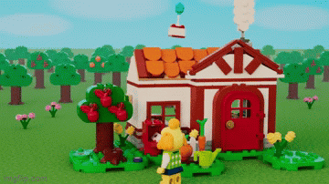Lego Animal Crossing Isabelle GIF - Lego Animal Crossing Isabelle Apple Tree GIFs