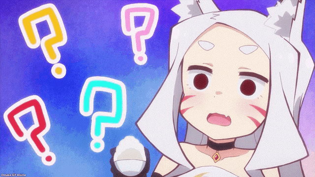 a cartoon of a girl with a question mark behind her