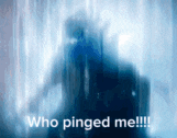 a blurry image of a person with the words who pinged me