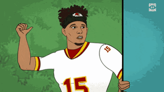 a cartoon of a football player with the number 15