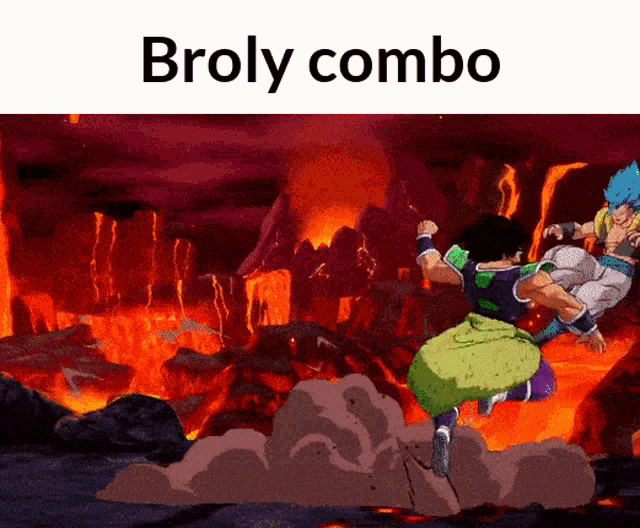 broly combo is displayed in a video game