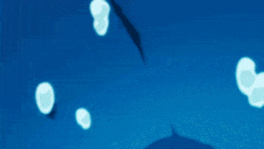 a blue background with a few white bubbles
