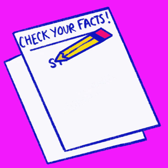 a piece of paper with the words check your facts on it