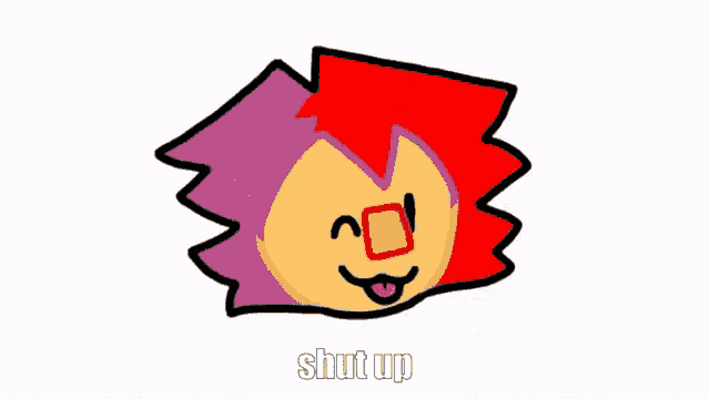 a cartoon drawing of a hedgehog with the words shut up underneath it