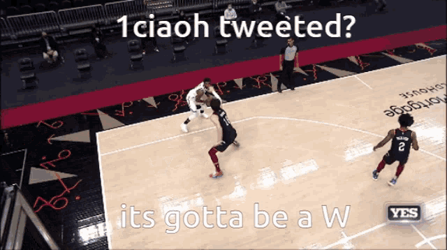 a screenshot of a basketball game with the words 1ciaoh tweeted