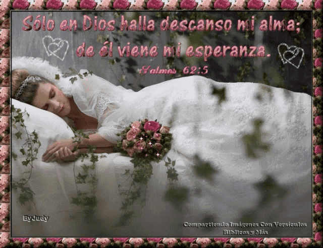 a picture of a woman in a wedding dress with a bible verse