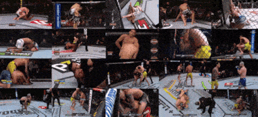 a collage of images of a ufc fight with the letters ufc on the bottom
