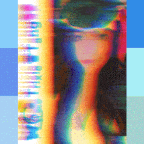 a blurred image of a woman with the words dirty a girl on the bottom
