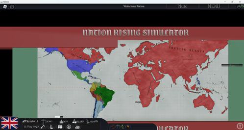 a map of the world with the words nation rising simulator on the top