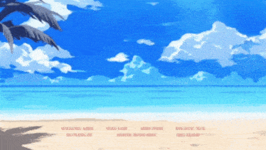 a painting of a beach with the names of the contributors
