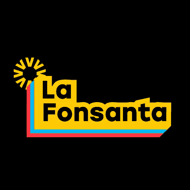 a logo for la fonsanta with a sun in the background