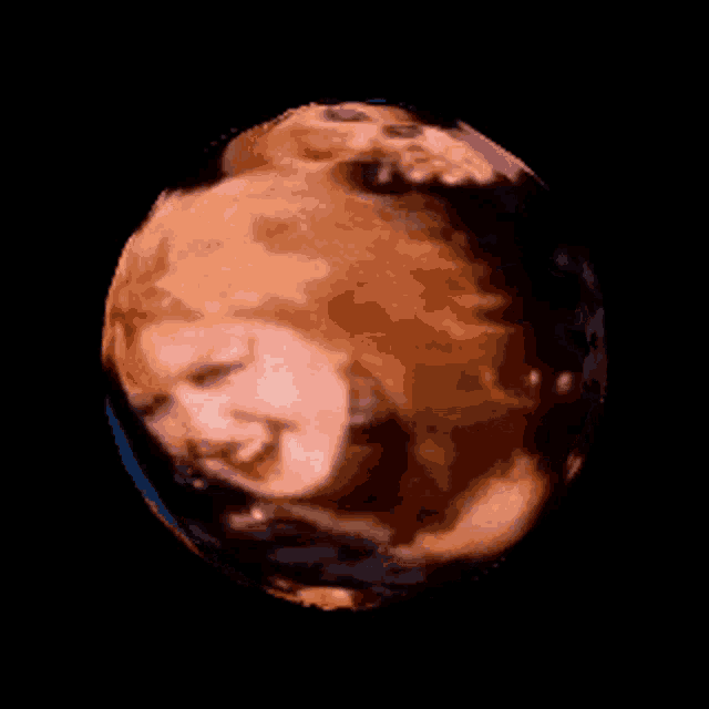 a picture of a woman 's face on a planet