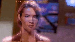 a woman 's face is shown in a blurry photo with the words ascendant is ugly that visible in the corner