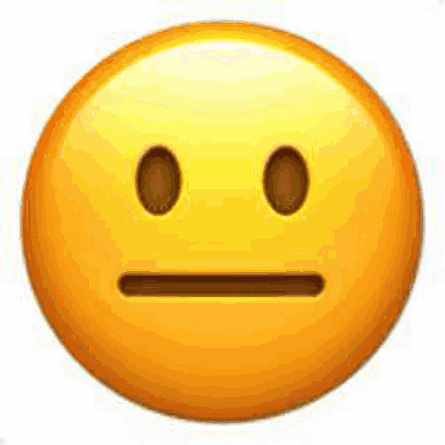 a yellow smiley face with a slight smirk on it .