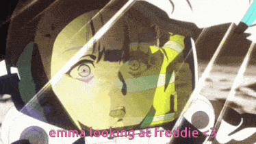 emma looking at freddie < 3 is written on a picture of a girl