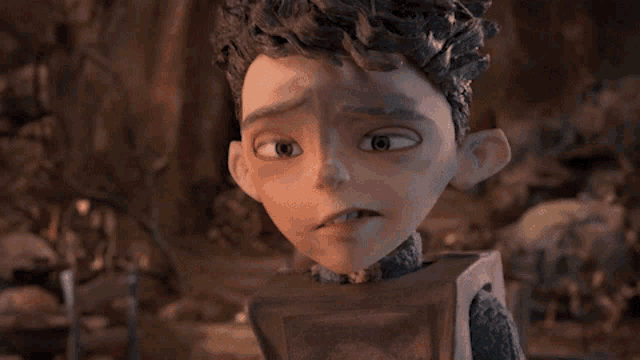 a cartoon character with a surprised look on his face holding a book