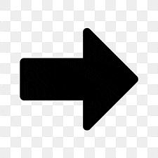 a black arrow is pointing to the right on a transparent background .