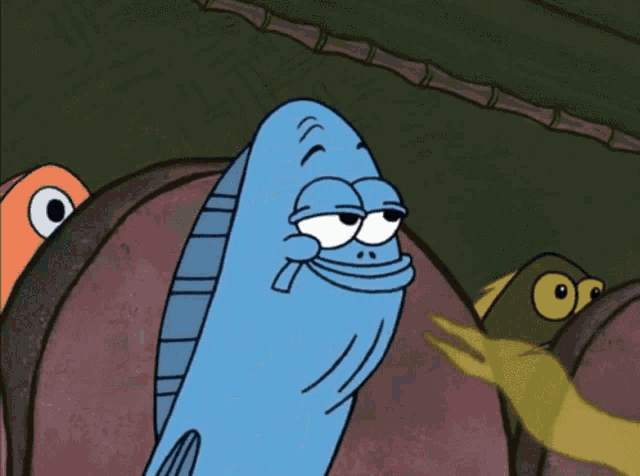 a cartoon of a fish with a big mouth